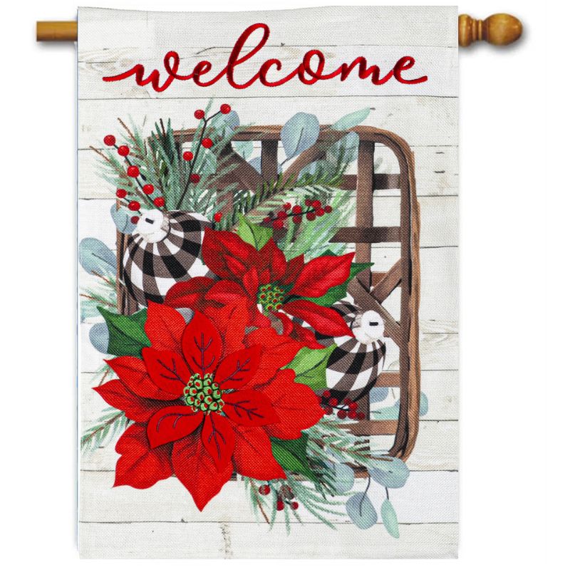 Poinsettia Tobacco Basket House Flag